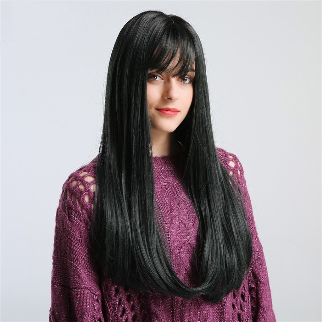 Chemical Fiber Hair Wig Fashion Women Thin Bangs Long Straight
