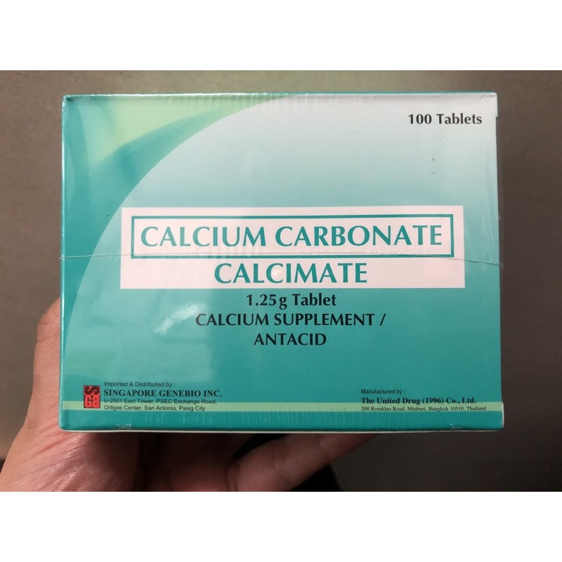Calcium Carbonate (Calcimate) 1.25g Calcium Supplement/ANTACID Shopee