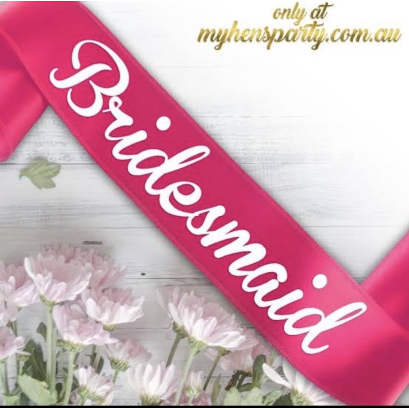 bridesmaid sash (fuchsia) Shopee Philippines
