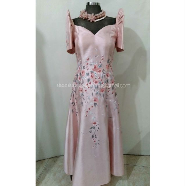 modern filipiniana long gown