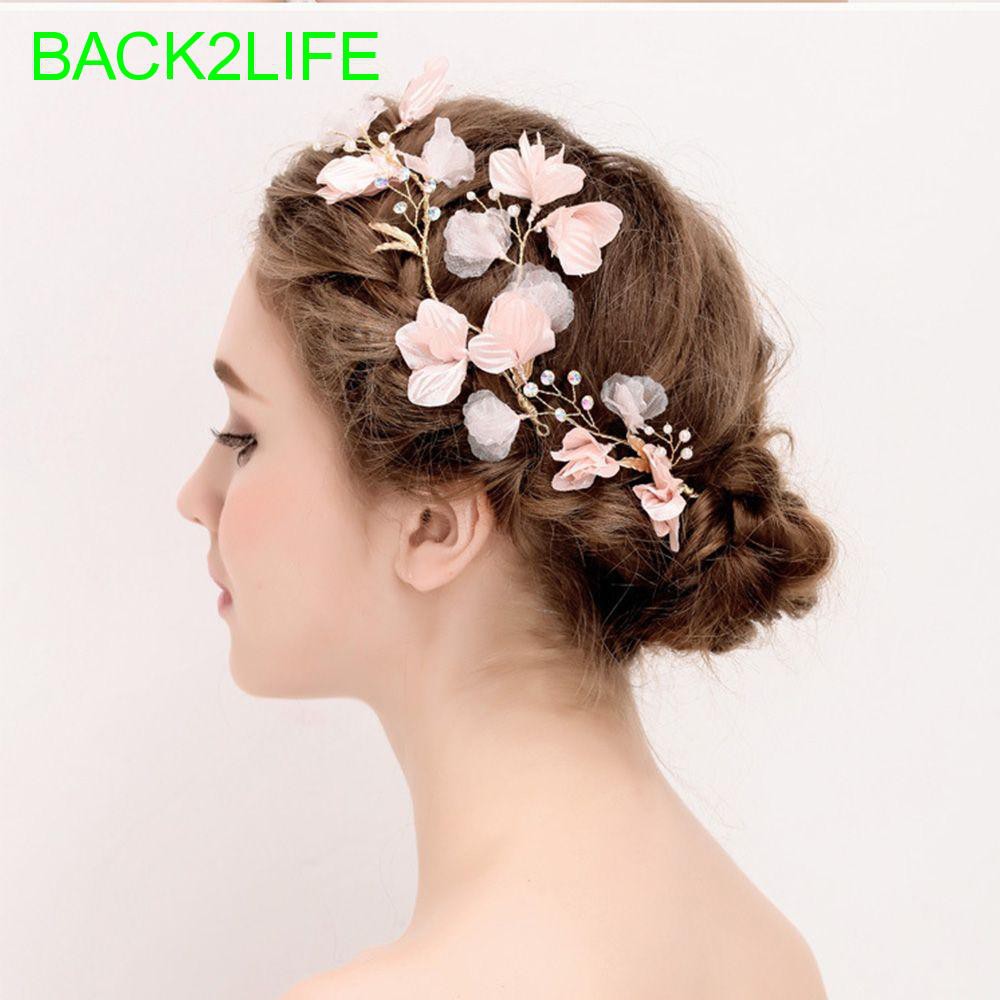 pink flower hair piece