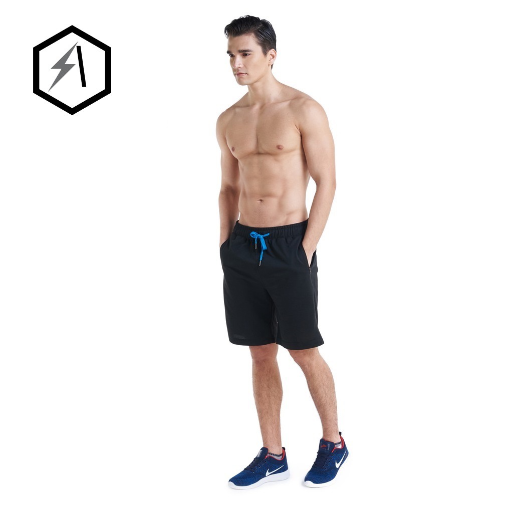jogger shorts zip pockets