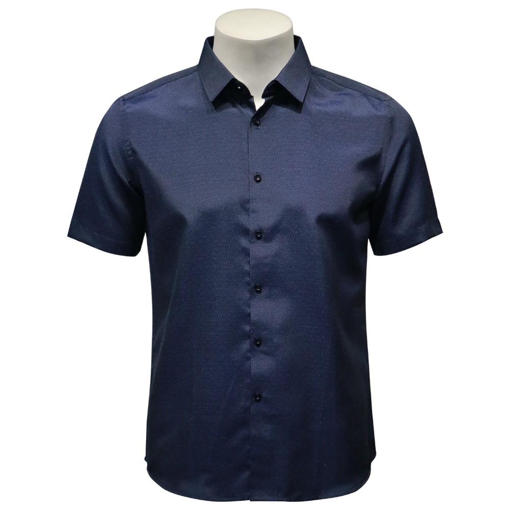 Sahara Men's Slim Fit Patterned Short Sleeves Shirt w/ Basic Collar ...