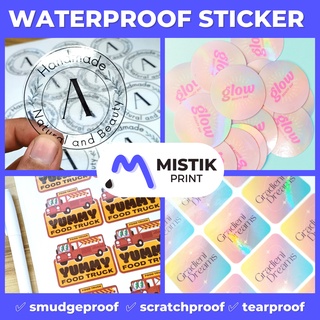 Customize Waterproof and Regular Sticker Label Logo Precut Circle, Square or Any Shape
