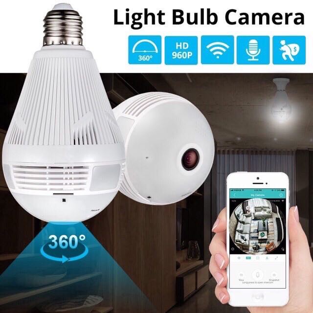 Panoramic Camera 360 Degree LED Light Bulb Wifi CCTV IP monitor light ...