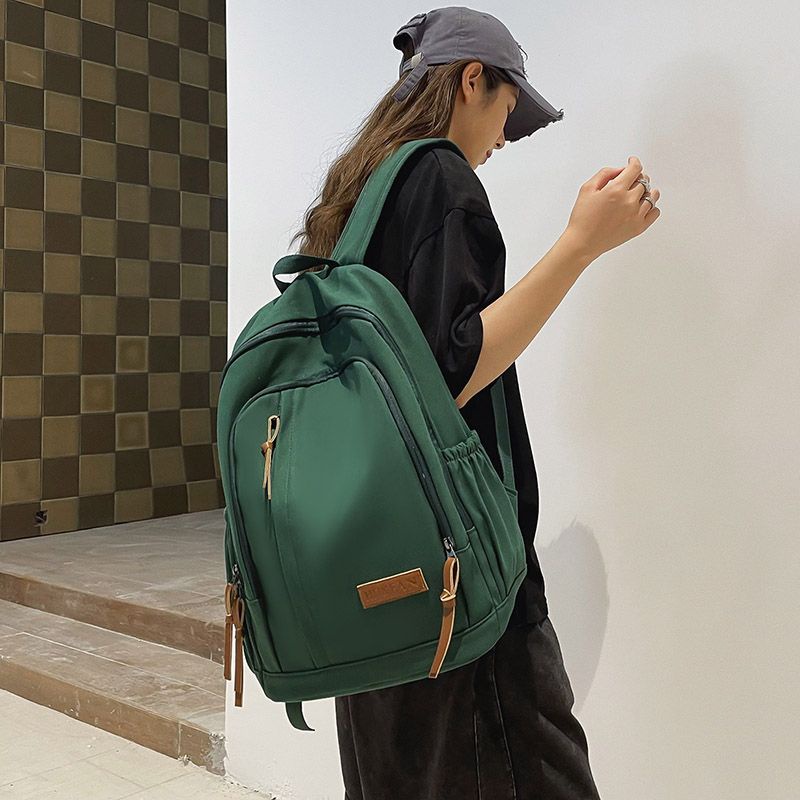 Schoolbag male college student Japanese simple ins tide brand retro canvas backpack female high scho