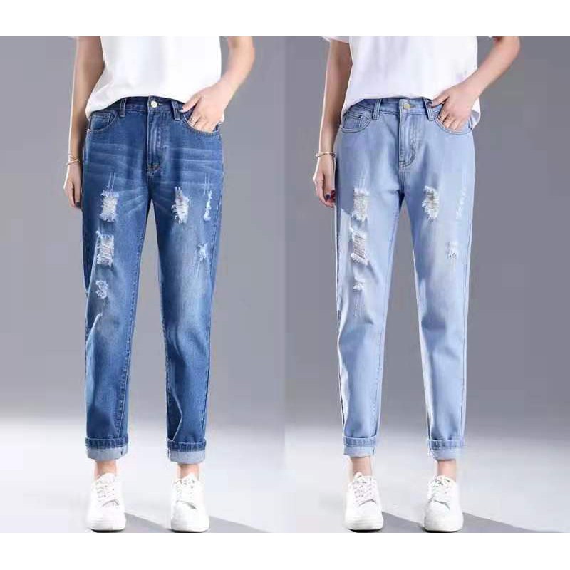 blue denim boyfriend jeans