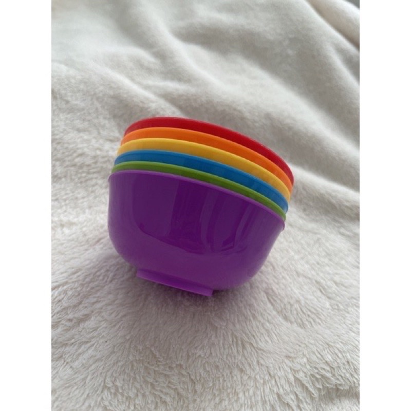 Rainbow Mini Bowl Cups Montessori Transfer Activity Set Reusable