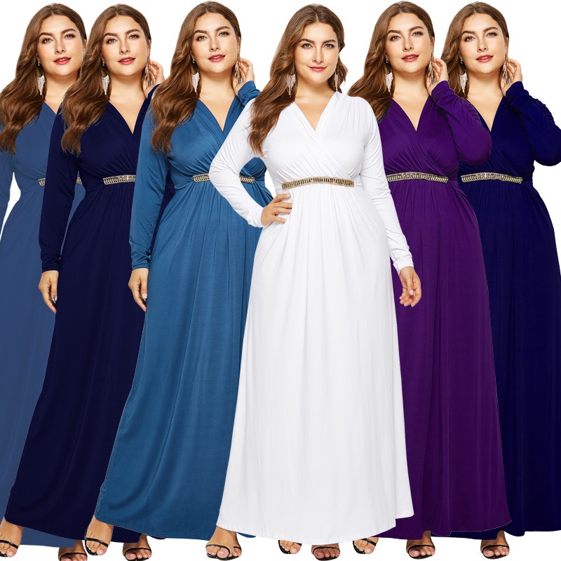 plus size deep v neck dress