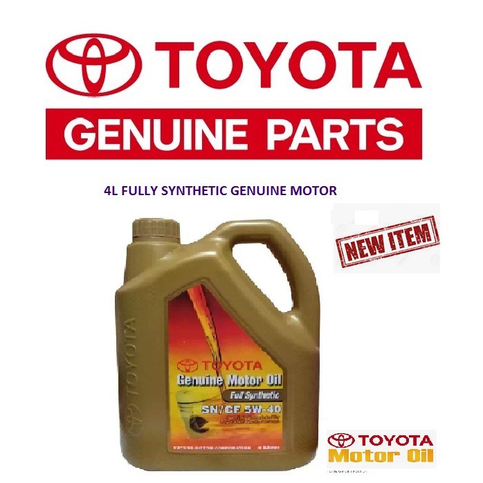 Toyota Genuine Motor Oil Full Synthetic 5W-40 4L (1 gallon)90 | Shopee ...