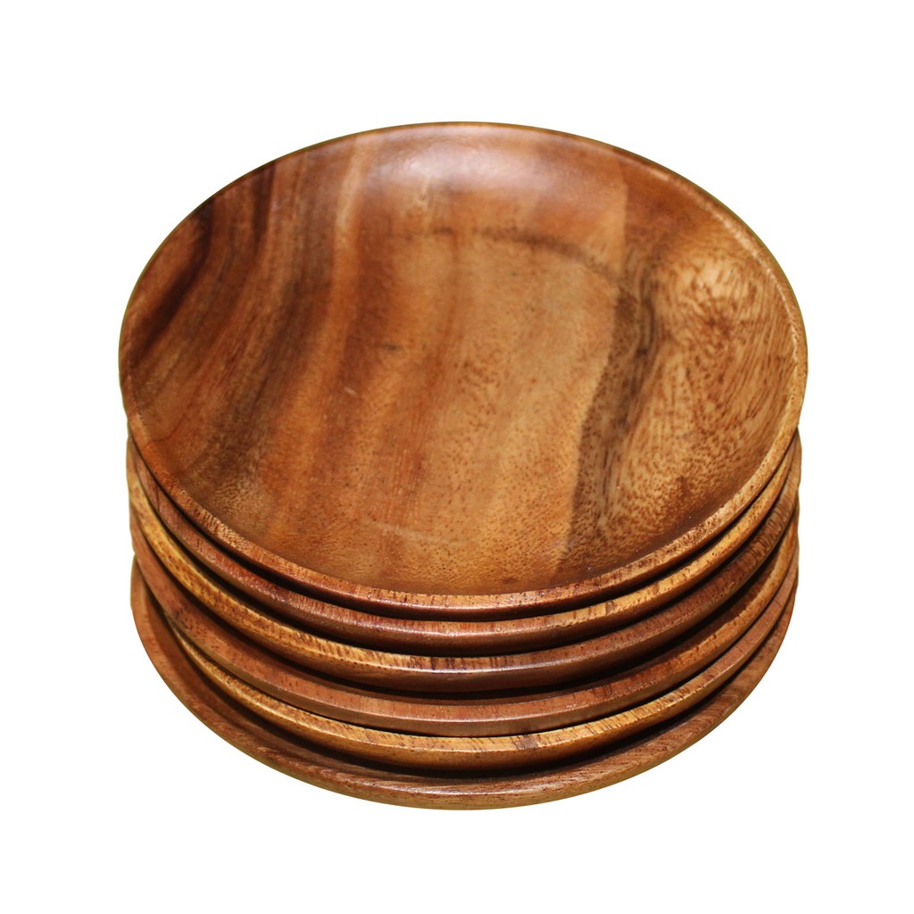 6 pcs Round Wooden Saucer Plate 1x6x6 inches Shopee Philippines