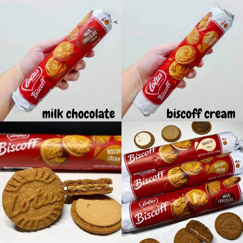 LOTUS BISCOFF SANDWICH BISCUITS MILK CHOCOLATE // BISCOFF CREAM