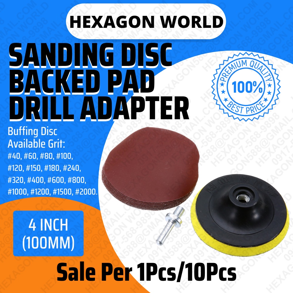 Velcro Sanding Disc Drill Adapter Hook Loop Sander Backed Pad Polishing