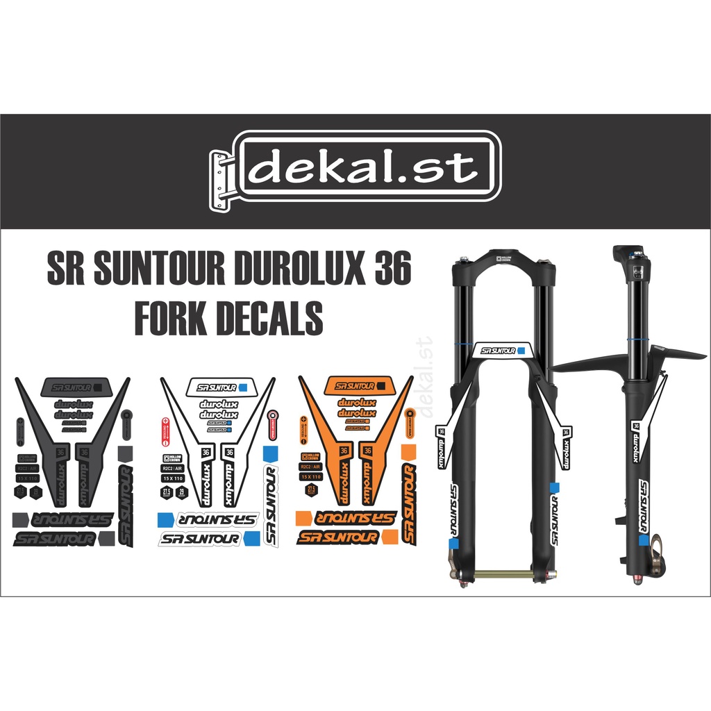Customized color SR Suntour Durolux 36 boostDesign Fork Decals / Bike ...