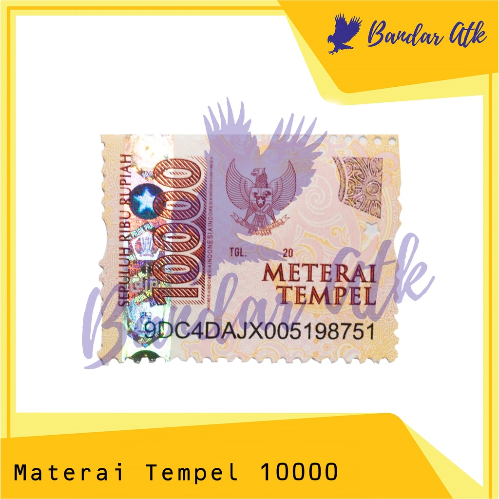 Materai 10000 Stamps Paste Original Postage Indonesia (1 PCS) | Shopee ...