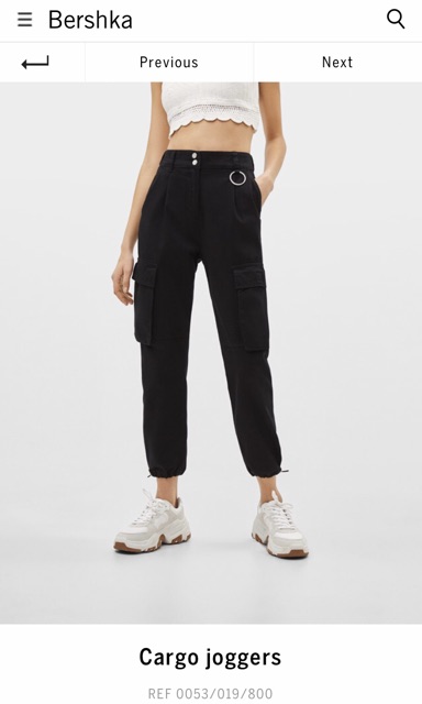 bershka jogger cargo