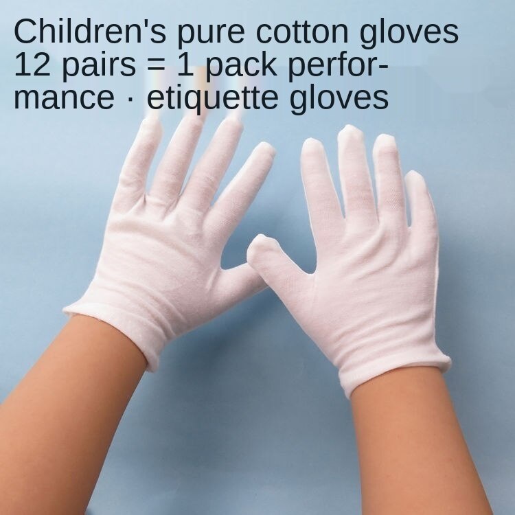 Thin Cotton White Children's Gloves Men's and Women's Child Gloves for