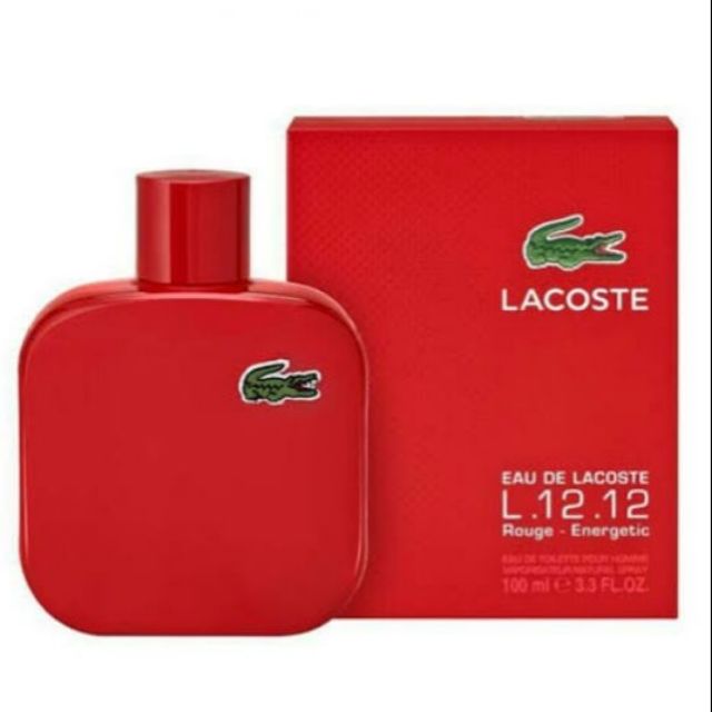 sale.lacoste l.12.12 red perfume for men 100ml | Shopee Philippines