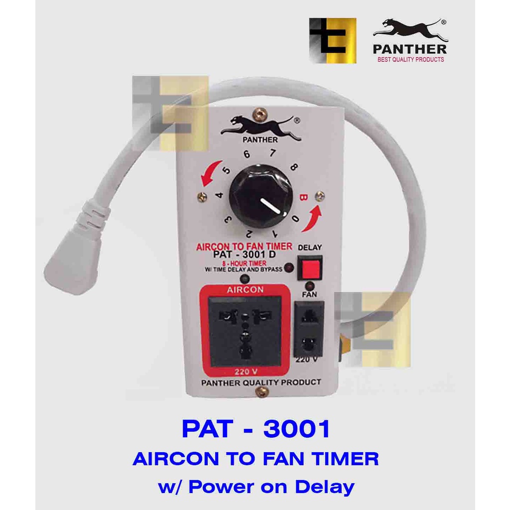 PAT 3001 D Panther AircontoFan Timer 3000W w/ Power on Delay
