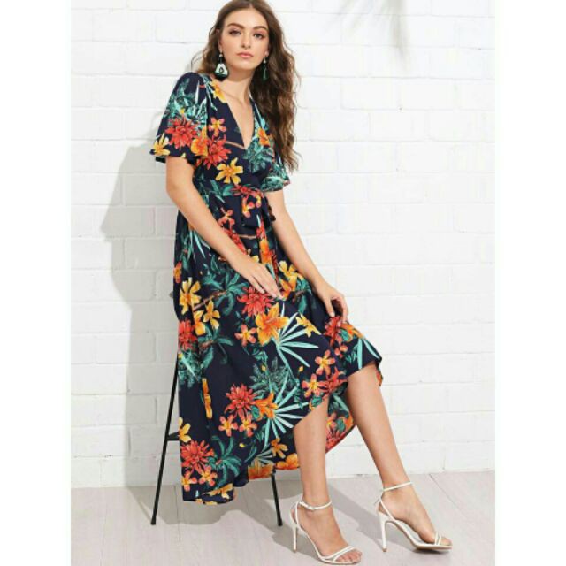 womens hawaiian maxi dress