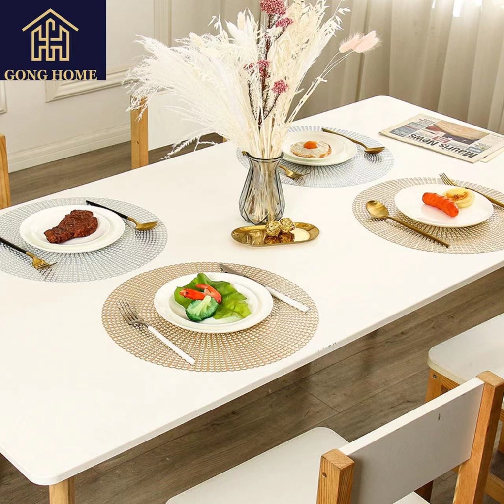 PVC Placemat Round Table Mat For Dining anti-slip PlaceMats
