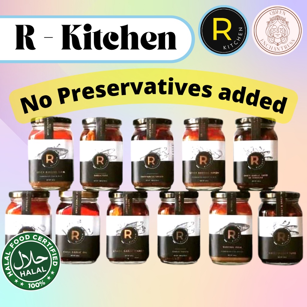 R Kitchen Chili Garlic oil, Garlic Tuyo, Sweet & Spicy Tuyo, Spicy