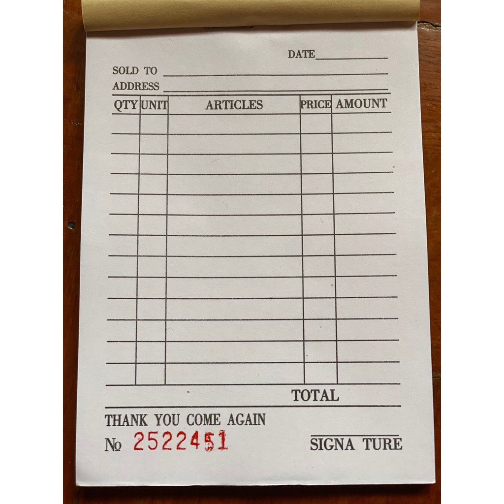 order slip list carbonless receipt resibo with carbon receipt paper shopee philippines