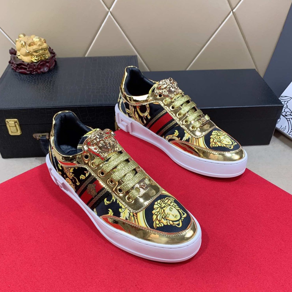 COD】Versace Gold Sneaker Shoes For Men | Shopee Philippines