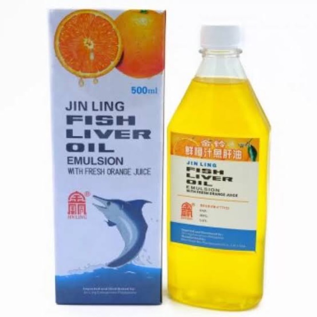 Jin Ling Fish Liver Oil Emulsion with Fresh Orange Juice 500mL Shopee
