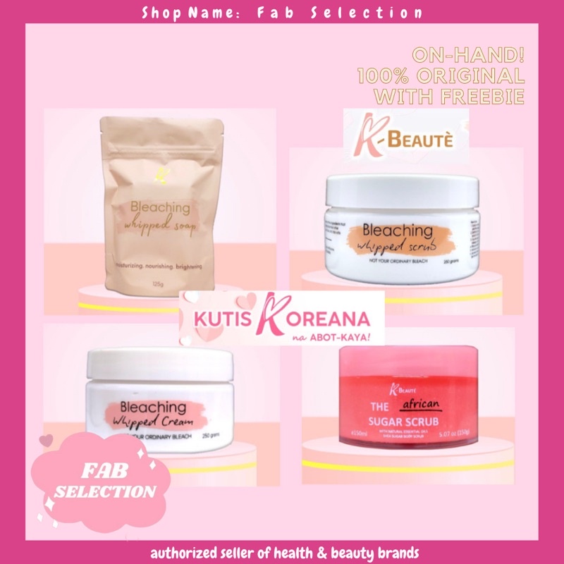KBEAUTE Bleaching Whipped Scrub, Bleaching Whipped Cream, BW Soap and