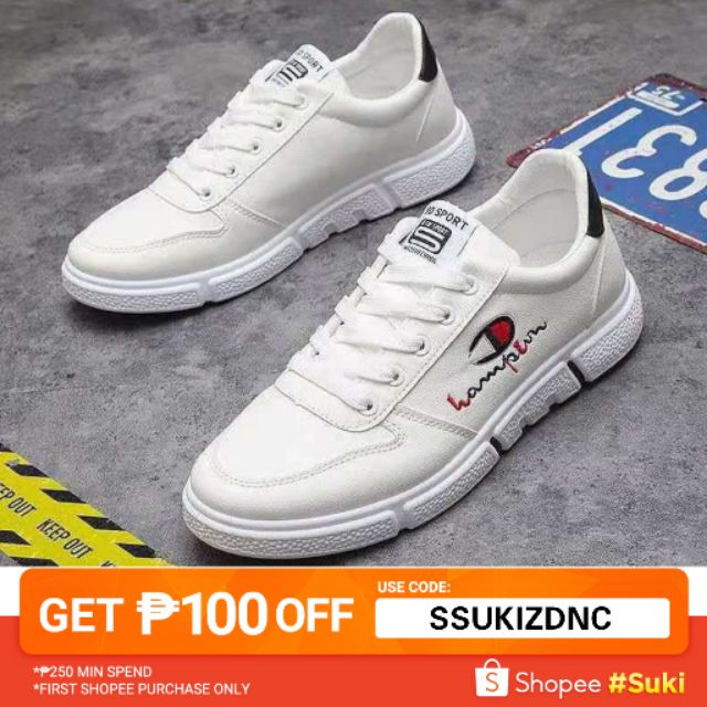 champion white rubber shoes