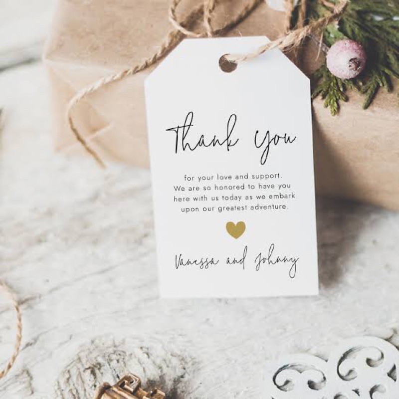 Thank You Hang Tags For Wedding Baptism Birthday Deb