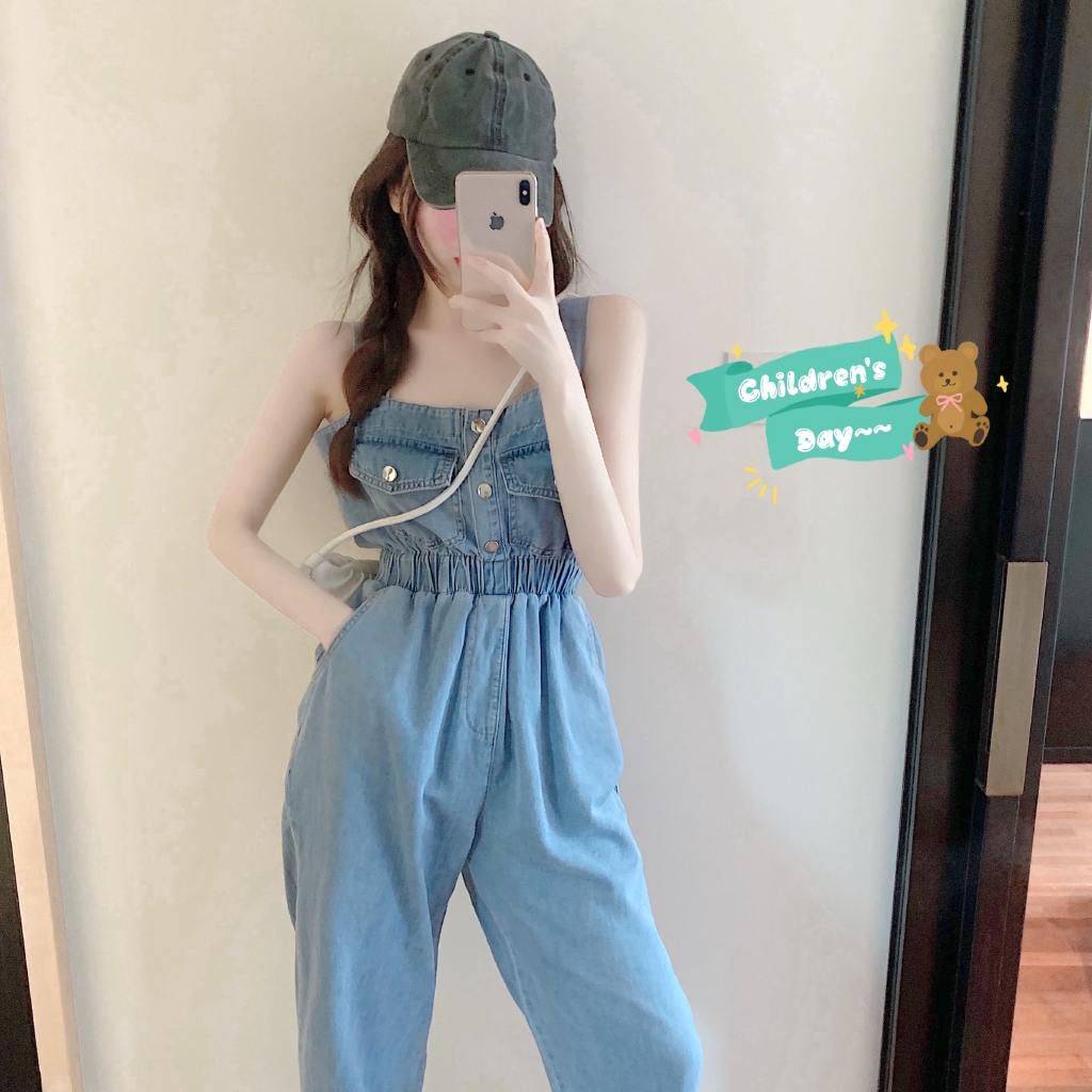 retro denim jumpsuit