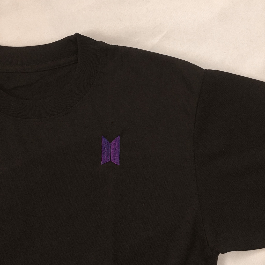 Teetops BTS ARMY Kpop Purple Heart Korean Oversized Style Embroidered Design T Shirt