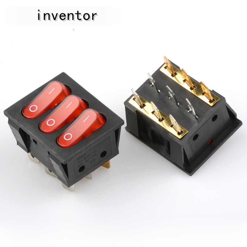 On-Off KCD3 9Pin Red 16A/250V AC Light Boat Car Rocker Switch KCD3 ...