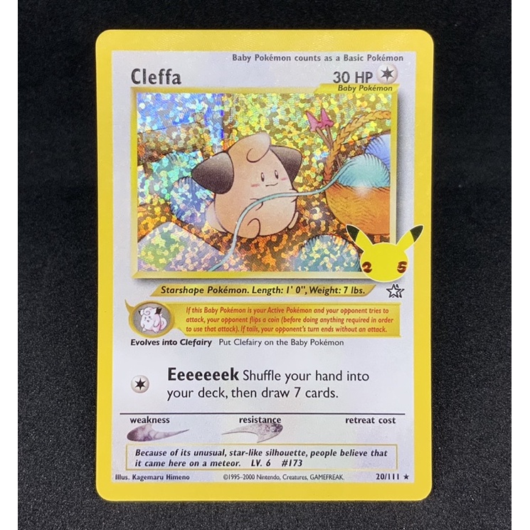 Pokemon TCG Cleffa Classic Collection Holo Rare 20/111 2021 25th ...