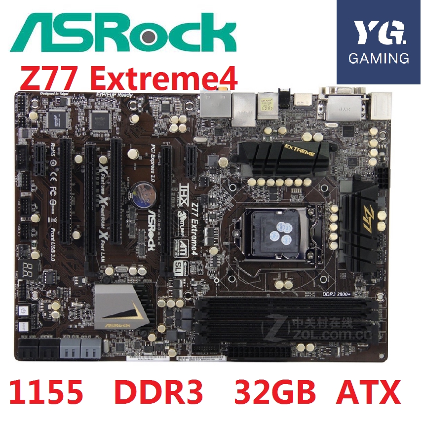 ASRock Z77 Extreme4 Desktop Board Z77 Motherboard Slot LGA1155 DDR3