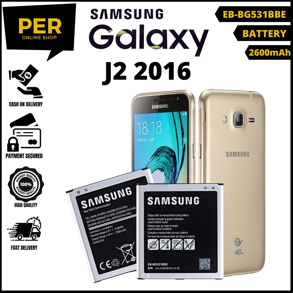 Samsung Galaxy J2 16 Battery Model Eb Bg531bbe 2600mah Original Equipment Manufacturer Shopee Philippines