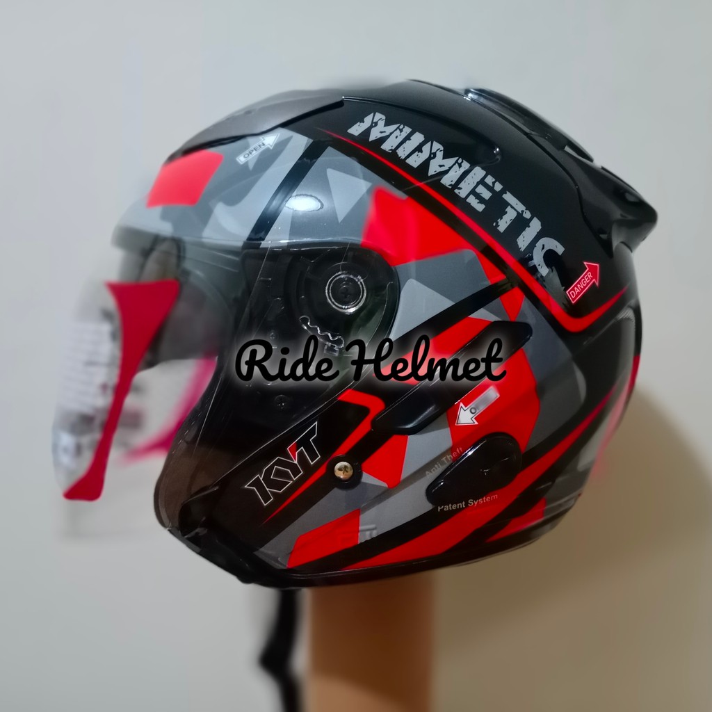 Kyt Galaxy Slide Half Face Helmet Motif Series 4 Mimetic Black Red ...