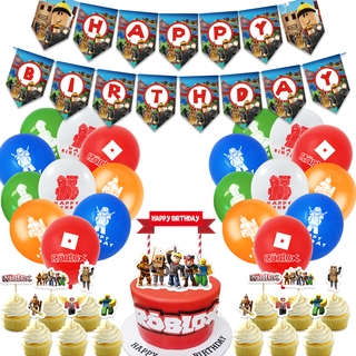 Ready New Roblox Theme Birthday Party Decoration Wirtual World Roblox Party Decoration Flag Tablecloth Paper Cup Paper Party Tableware Shopee Philippines - roblox birthday roblox birthday gift box roblox candy wrappers roblox party decor roblox printable video game roblox game