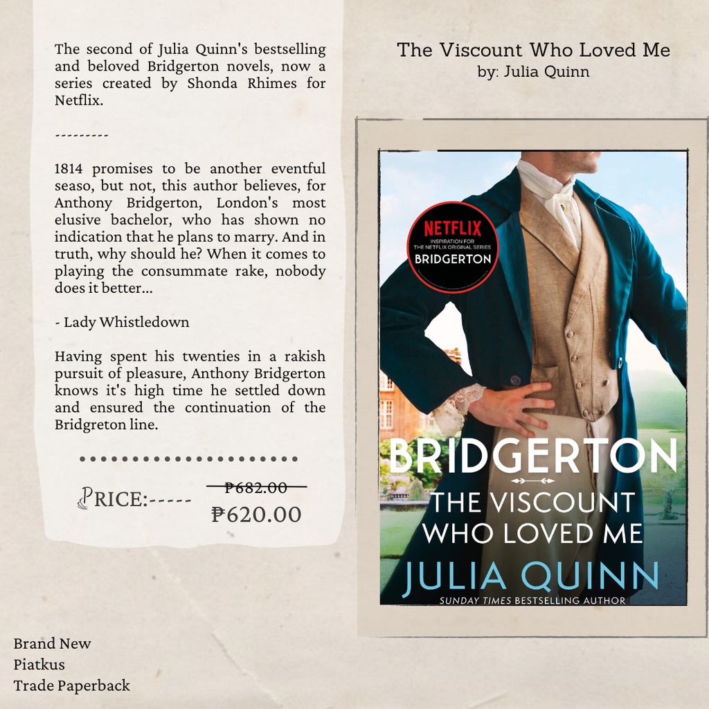 The Viscount Who Loved Me by Julia Quinn (Paperback) Shopee Philippines