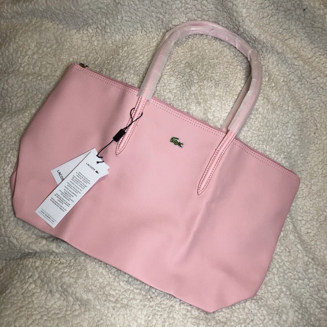 lacoste tote bag pink