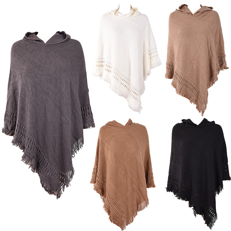 poncho sweater with hood
