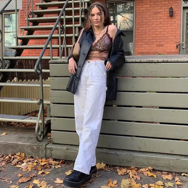 womens jeans with white stitching