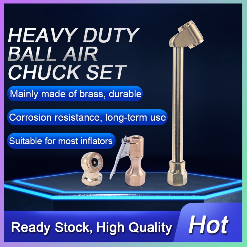 3 Pack Heavy Duty Brass Air Chuck Set, 1/4 Inch Brass Air Chuck