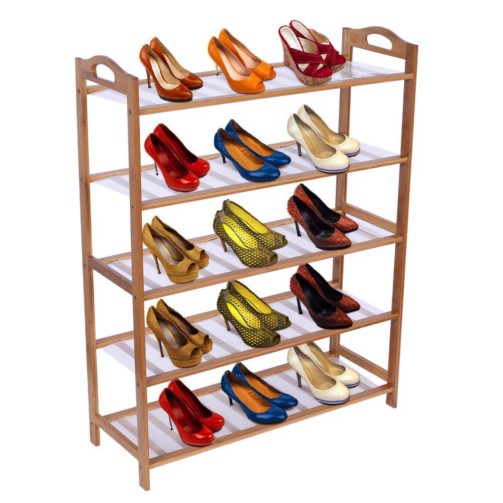 3 4 5 Tier Wooden Shoe Rack Shelf Rail Slatted Bedroom Shoes Shopee Philippines