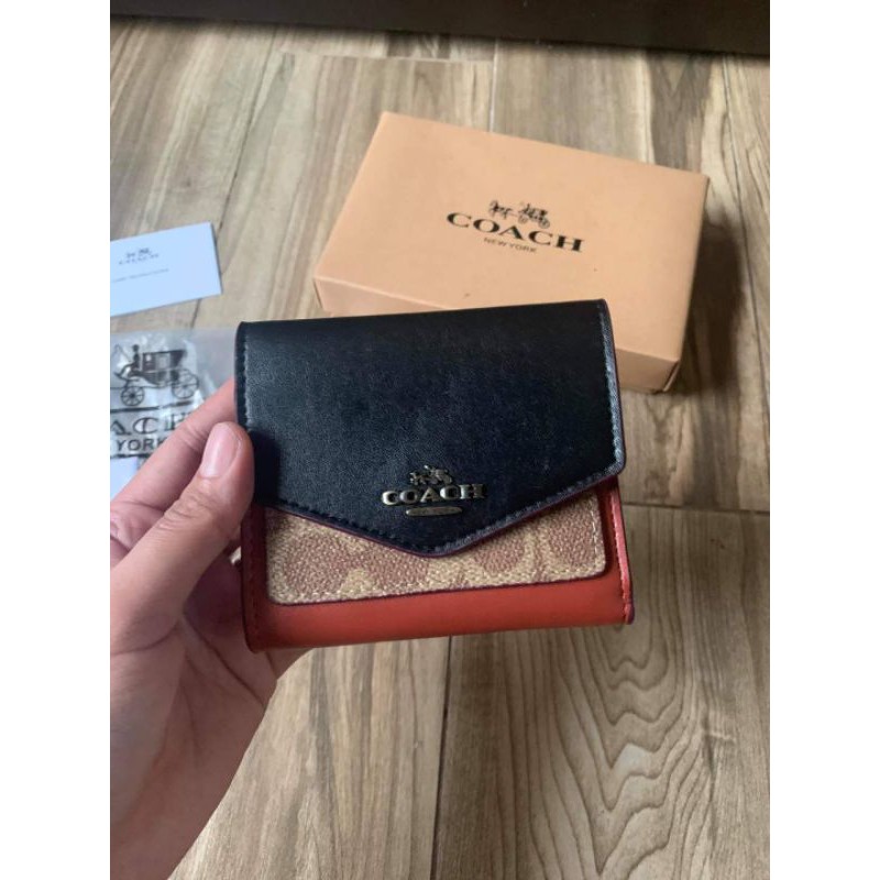 Coach Small Wallet In Colorblock Signature Canvas | Shopee Philippines