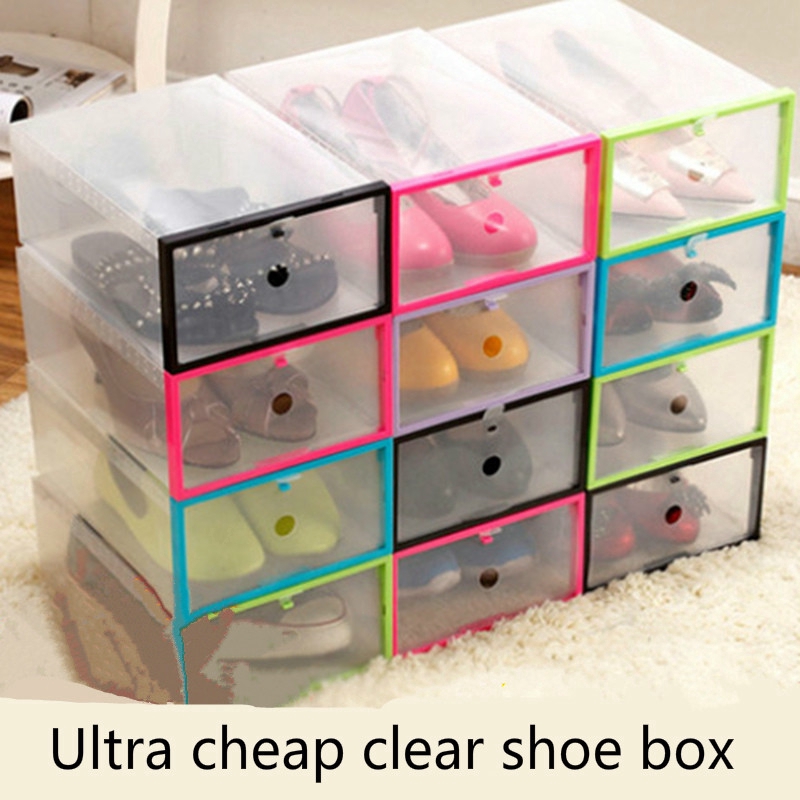 Storage Box Colourful Pp Plastic Thicker Drawer Clear Shoe Box