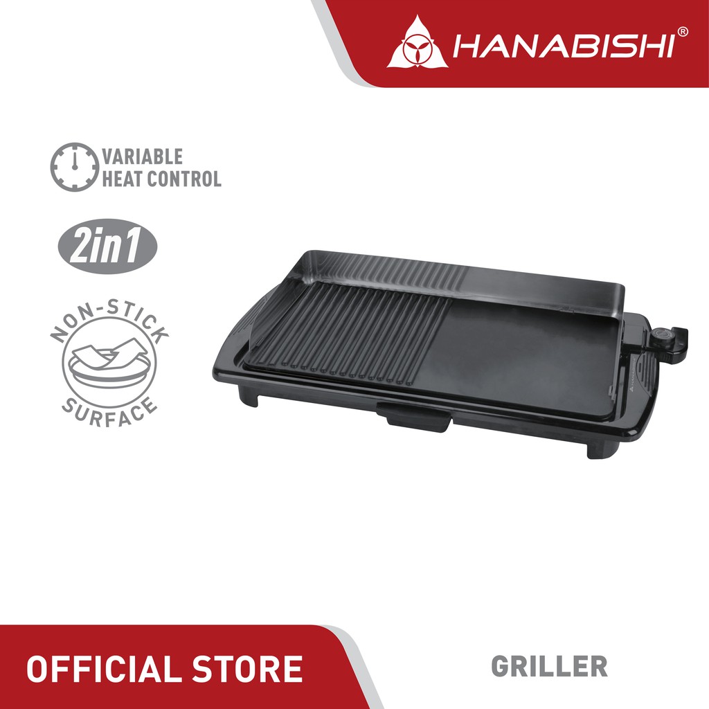Hanabishi Electric Griller HGRILL2in1 Nonstick easy plate Shopee