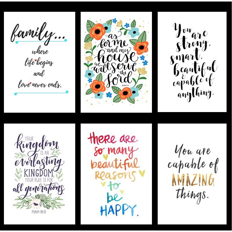 batch 2 home decor wall decor positive quotes bible verse poster a4 no